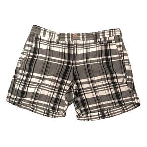 Dockers Women’s Black/Grey/White Plaid Linen Blend Shorts Size 10